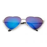 Herz-Sonnenbrille | Blaue Spiegelgläser