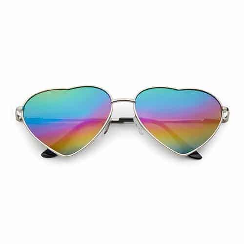 Herz-Sonnenbrille | Regenbogen-Spiegellinsen