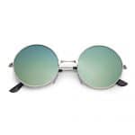 Hippie Runde Sonnenbrille | Gold-Silber Spiegelgläser