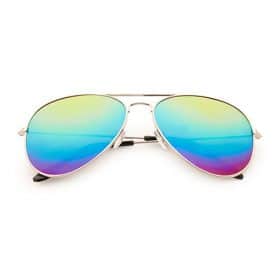 Piloten-Sonnenbrille | Regenbogenspiegelgläser