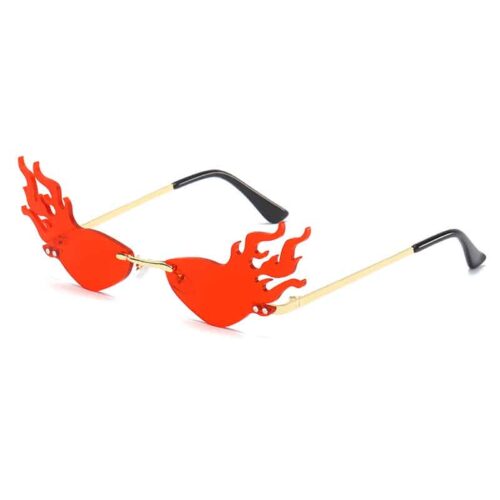 Flammen-Sonnenbrille Festival | Rote Gläser