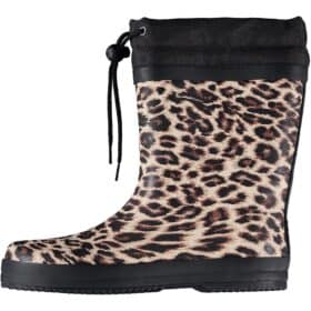 XQ Footwear Regenstiefel Leopardmuster mit Fleecefutter