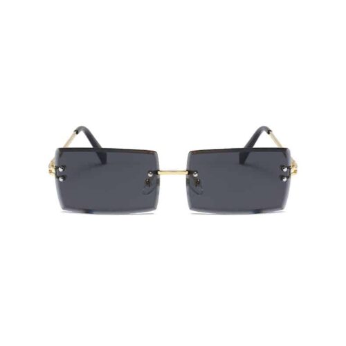 Rechteckige Sonnenbrille schwarz
