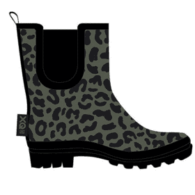 Regenstiefel Leopardenmuster grün niedriges Modell Größe 42
