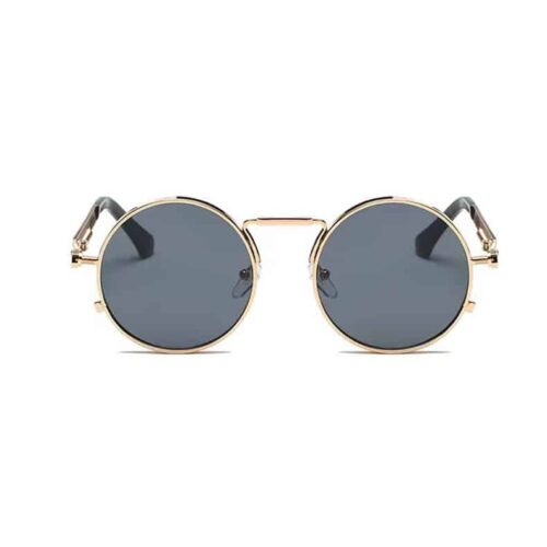Sonnenbrille Rund Schwarz/Gold