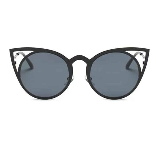 Runde Sonnenbrille mit Katzenohren schwarz