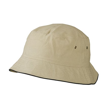 Fischerhut khaki mit schwarzem Rand