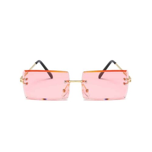 Rechteckige Sonnenbrille Rosa