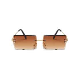 Sonnenbrille rechteckig braun