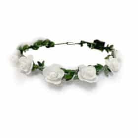 LED Haarband Blumen weiß