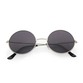 Hippie Runde Sonnenbrille mit schwarzen Gläsern