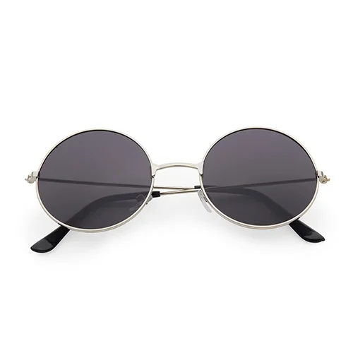 Hippie Runde Sonnenbrille mit schwarzen Gläsern