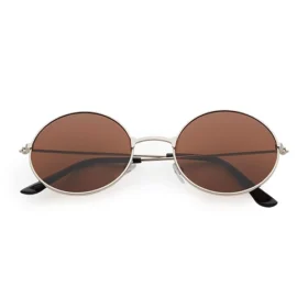 Hippie runde Sonnenbrille mit braunen Gläsern
