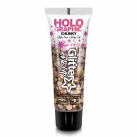 Holographisches Chunky Glitter Gesichts- & Körpergel - Goldenes Mädchen
