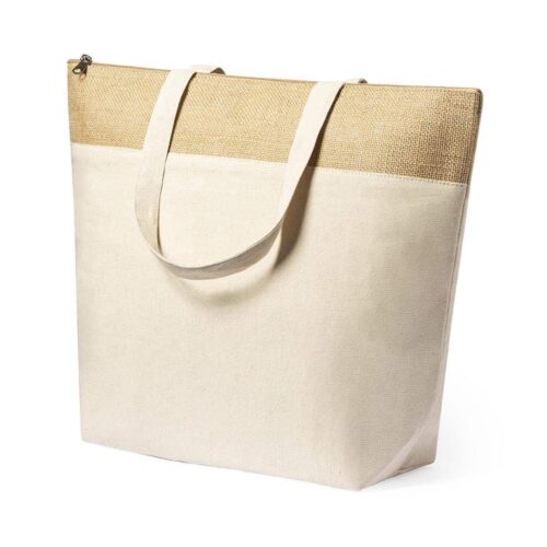 Kühltasche Baumwolle/Jute beige