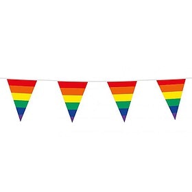 Wimpelkette Regenbogen LGBT-Pride 10 Meter