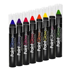 UV-Gesichts- & Körperfarbstift-Set, 8 Stück