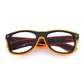 LED-Brille mit klaren Gläsern schwarz - neon orange