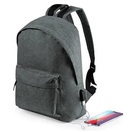 Rucksack mit USB-Anschluss, grau