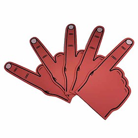 Schaumstoffhand Zeigefinger rot 5 Stück
