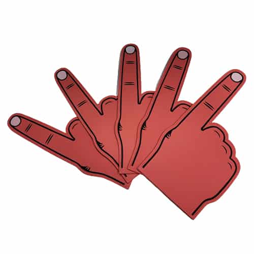 Schaumstoffhand Zeigefinger rot 5 Stück