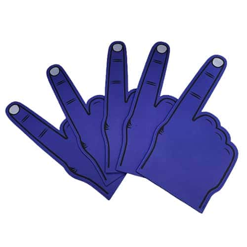 Schaumstoffhand Zeigefinger blau 5 Stück