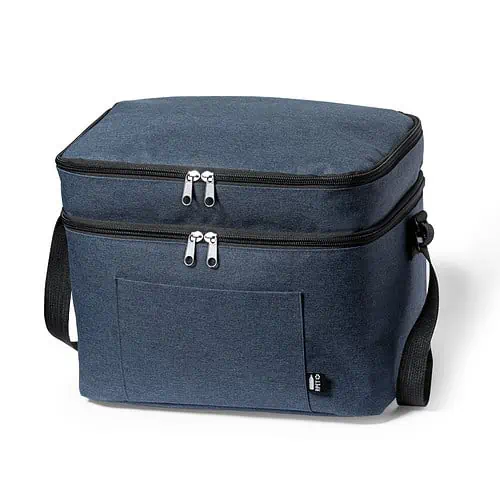 Kühltasche mit Doppel-Fach RPET Marineblau