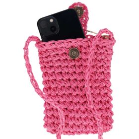Telefontasche Papierstroh rosa