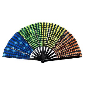 Discofan - XXL großer Fächer mit multicolor LED-Beleuchtung - Disco-Druck