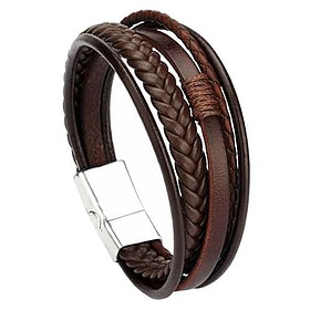 Geflochtenes Armband mit Magnetverschluss Braun