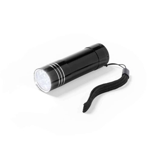 Taschenlampe 9 LED Aluminium schwarz