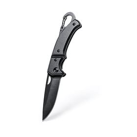 Taschenmesser Edelstahl schwarz mit Haken