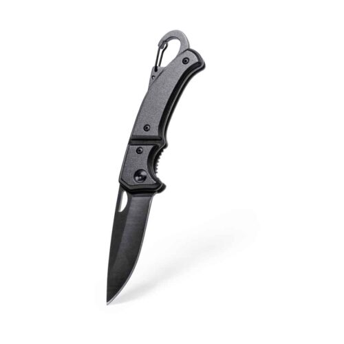 Taschenmesser Edelstahl schwarz mit Haken