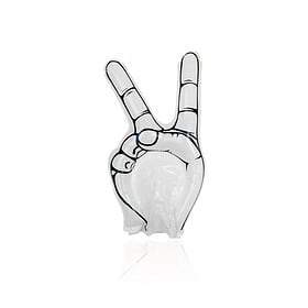 Aufblasbare Hand Peace Weiß