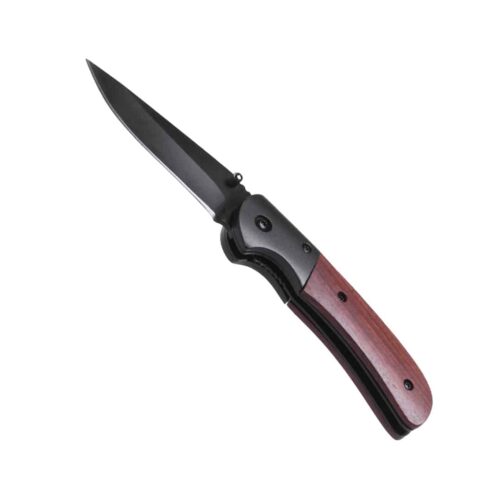 Taschenmesser aus Edelstahl mit Holzgriff