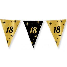 Wimpelkette 18 Jahre Schwarz/Gold