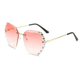 Sonnenbrille mit Diamanten - Rosa