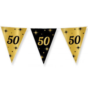 Wimpelkette 50 Jahre schwarz/gold