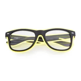 LED-Brille mit klaren Linsen schwarz - neon gelb
