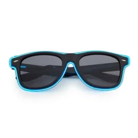 LED-Sonnenbrille schwarz - Neonblau