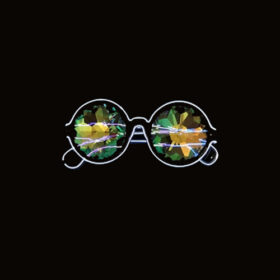Kaleidoskop-Brille mit LED in Weiß