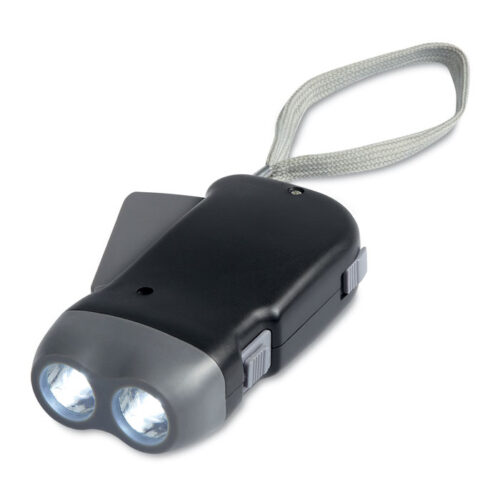 Dynamo-Taschenlampe 2 LED rot