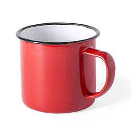 Retro-Metall-Becher 380 ml rot
