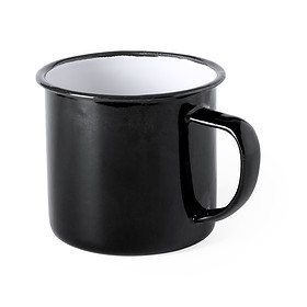 Retro Metall-Becher 380 ml Schwarz