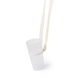 Schlüsselband mit Becherhalter Baumwolle/Silikon natur