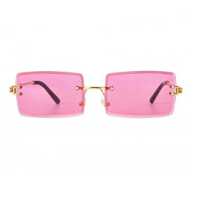 Rechteckige Sonnenbrille rosa