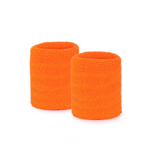 Schweißband Baumwolle Neon Orange 2 Stück