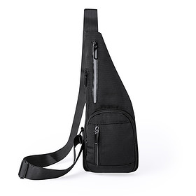 5-Fach Schultertasche mit reflektierendem Streifen Polyester schwarz
