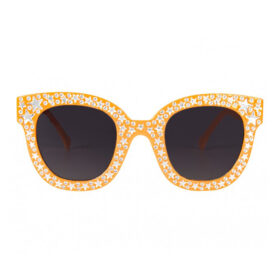 Orange Sonnenbrille mit Steinchen