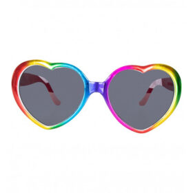 Herzförmige Sonnenbrille Pride Regenbogen